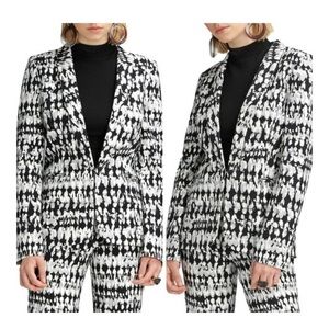 Badgley Mischka Stucco Print Black & White Women’s Blazer Size 8 NWT